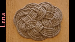 𝗠𝗮𝗰𝗿𝗮𝗺𝗲 with 𝗟𝗲𝗻𝗮 ☕️ Makramee Untersetzer DIY ☕️ Macrame coaster DIY ☕️ macrame knot [upl. by Clorinde447]