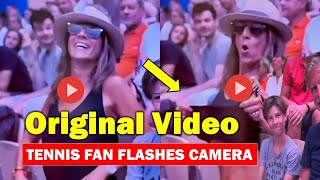 Tennis fan flashes camera at Paris Olympics goes viral [upl. by Adok]