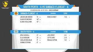 South Perth  A v SubiacoFloreat  A [upl. by Babita]