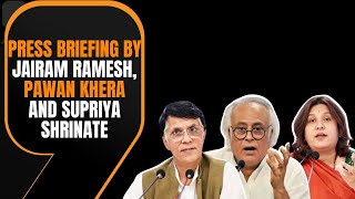 LIVE Press briefing by Jairam Ramesh Pawan Khera and Supriya Shrinate at AICC HQ  News9 [upl. by Prue716]