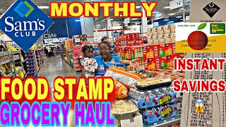 MY MONTHLY SAM’S CLUB MASSIVE FOOD STAMP GROCERY HAUL  NEW INSTANT SAVINGS AT SAM’S CLUB [upl. by Marysa139]