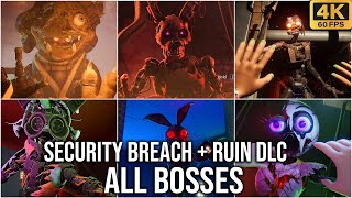 FNAF Security Breach  Ruin DLC All Bosses No Damage 4K60fps [upl. by Vine]