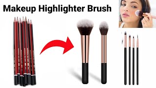 How to make Highlighter Brush at homehomemade Makeup brushDIY Makeup Brushpaint brushbrush make [upl. by Silvestro265]