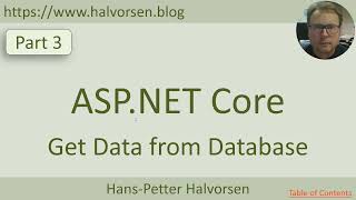 ASPNET Core  Get Data from Database  Part 3 [upl. by Poulter]