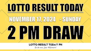 WATCH PCSO Live Lotto Result Today 2PM November 17 2024  LRT PH [upl. by Enileqcaj480]