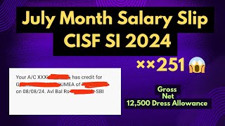 CISF SI July 2024 Salary Slip  motivation ssc ssccgl ssccpo salary sscchsl cisf sscgd [upl. by Inajar]