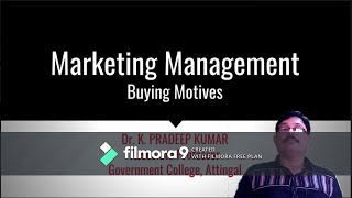 Marketing ManagementBuying Motives [upl. by Turoff]