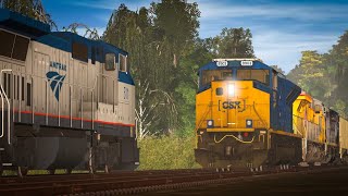 TRAINZ 22 Gameplay CSX B264 With CSX 8903 Meets Amtrak P092 With 511 Leading [upl. by Enieledam162]