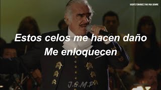 Vicente Fernández  Estos Celos En Vivo Primera Fila Letra  Lyrics [upl. by Earb575]