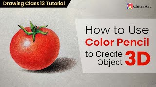 Drawing Class 13  How To Use Pencil Color for Smooth Shading  Realistic Tomato 3D Drawing Tutorial [upl. by Nadnerb797]