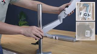 How to Install a Dual Monitor Desk Mount Stand  ATUMTEK [upl. by Ettennig]