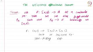 351 Weierstrass approximation theorem [upl. by Margaretha]