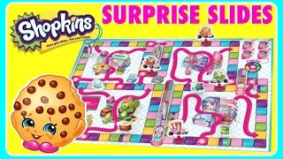 SHOPKINS Surprise Slides GAME NEW SHOPKINS TOYS Fun Games YouTube Video For Kids [upl. by Chavey]