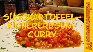 SüsskartoffelKichererbsen Curry  vegetarisches Rezept  indisches Rezept [upl. by Mariande760]