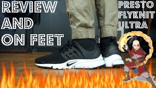 Nike Air Presto Flyknit Ultra quotBlackquot Review amp On Feet [upl. by Nottirb]