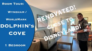 Wyndham Worldmark DOLPHINs COVE 1 BEDROOM ROOM TOUR Close to Disneyland [upl. by Islaen]