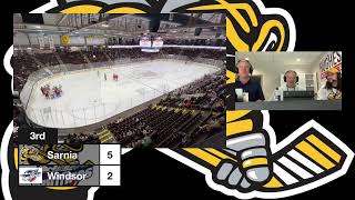 Sarnia Sting vs Windsor Spitfires period 3 [upl. by Atirak753]