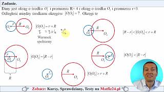 Okręgi styczne zewnętrznie i warunki styczności zewnętrznej okręgów  MatFiz24pl 👈 [upl. by Eveineg]