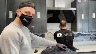 Installing a Glass Kitchen Splashback with CreoGlass Design  Crystal Stones Design [upl. by Gideon]