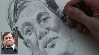 A portrait sketch demonstration by Montmartre artist Gezer [upl. by Christmann]