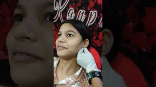 Ear Piercing 💉  Ear lobe piercing with needle earpiercing [upl. by Ardnusal]