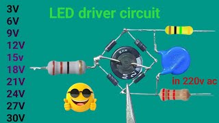 led bulb ka driver kaise banaye  in 220V to 3V 6V 9V 12V 18V 21V 24V out volt [upl. by Natica]