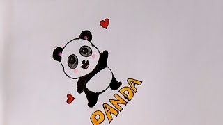 Cartoon art acrylic colour tutorial ll How To Draw A Cute Panda Step by Step  Jerry Art Gallery [upl. by Halilak]