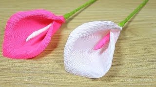 How to make Paper Flower 2017  Flower Making of Crepe Paper  DIY Paper Crafts [upl. by Annetta92]