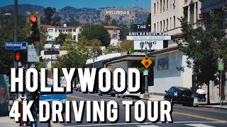 🇺🇸Hollywood Blvd Driving Tour 4K  Scenic Los Angeles Neighborhood Drive 🌳 No Talking [upl. by Rodrique]