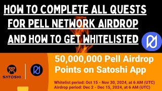 How to Complete All Quests for Pell Network Airdrop  How to Get Whitelisted [upl. by Sartin]