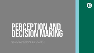 Link Between Perception and Decision Making [upl. by Acila65]