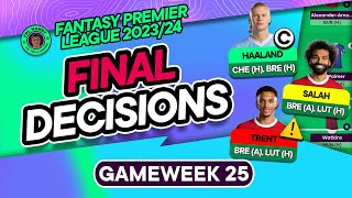 FPL GW25 FINAL TEAM SELECTION DECISIONS  Salah is back ✅  Fantasy Premier League Tips 202324 [upl. by Madge]