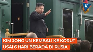 Momen Kereta Kim Jong Un Tinggalkan Artyom Diiringi Lagu Patriotik Rusia [upl. by Ahseinar679]