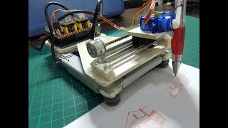 Mini CNC plotter machine at home using Arduino CNC shield v30 and old DVD drive [upl. by Greenberg13]