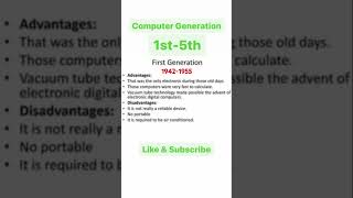 Computer Generation  Computer basic knowledge newbasiccomputerviralvideoshortslanguagefacts [upl. by Meehan255]