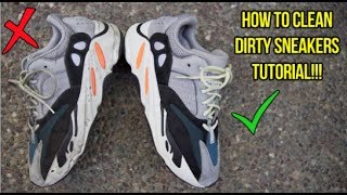 HOW TO CLEAN DIRTY SNEAKERS TUTORIAL [upl. by Palm]