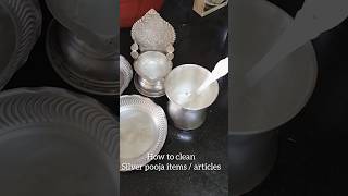 How to clean silver pooja items at home  Clean silver utensils vessels at home [upl. by Fruin]