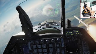 DCS World Virtual Reality F16 Dogfight Thrustmaster T16000M Joystick Intercepter Mission VR [upl. by Nawaj]