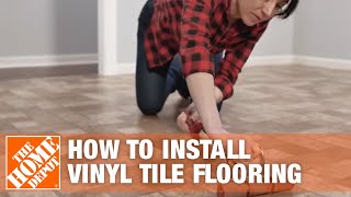 How to Install PeelandStick Vinyl Tile Flooring  The Home Depot [upl. by Redlac]