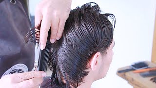 mens haircut with scissors  asmr barber Elnar hair tutorial [upl. by Nnaylrebmik]