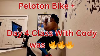 Peloton Bike Ride Day 4  Peloton Instructor Cody  Weight Loss Journey motivation weightloss [upl. by Aryam]