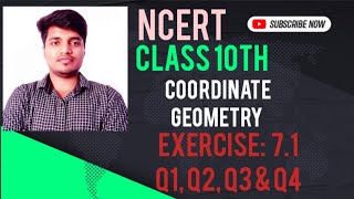 CLASS 10TH MATHS। NCERT। COORDINATE GEOMETRY। EXERCISE  71 । Q1 Q2Q3 amp Q4। [upl. by Euqinomad]