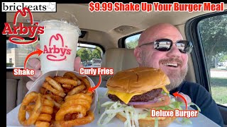 Arbys 9 99 Shake Up Your Burger Meal REVIEW Deluxe Burger Fries amp a Shake brickeats [upl. by Chong]