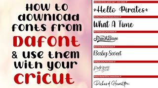 How to download Fonts from Dafontcom and get them into Cricut Design Space [upl. by Encratis542]