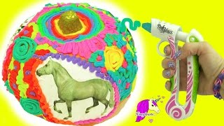 Breyer Breyerfest Carnival Horse Pumpkin DIY Craft Video with Rainbow Playdoh Dohvinci [upl. by Nuahsel]