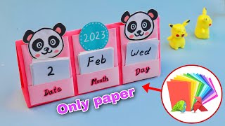 How to make new year 2023 desk calendar from paper only  DIY desk Calendar with papers [upl. by Barcroft]