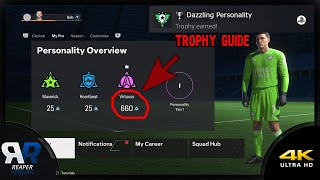 Dazzling Personality Trophy Guide 4K  EA Sports FC 24 Player Career Mode [upl. by Bellanca]