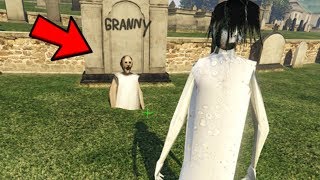 SLENDRINA HA INVOCADO A GRANNY EN EL CEMENTERIO  INCREÍBLE GTA 5 Mods  DeGoBooM [upl. by Alwitt]