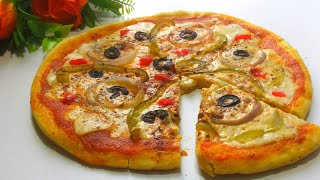 চীজইস্টটকদই ছাড়া চুলায় Pizza recipe BanglaPizza recipe without cheesepan pizza recipepizza [upl. by Gollin]