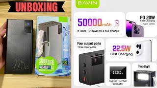 Unboxing BAVIN Powerbank PC005S 50000 mAh Large Battery Capacity  Review [upl. by Verger]